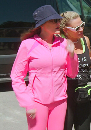 Meredith's pink zip jacket on The Real Housewives of Salt Lake City