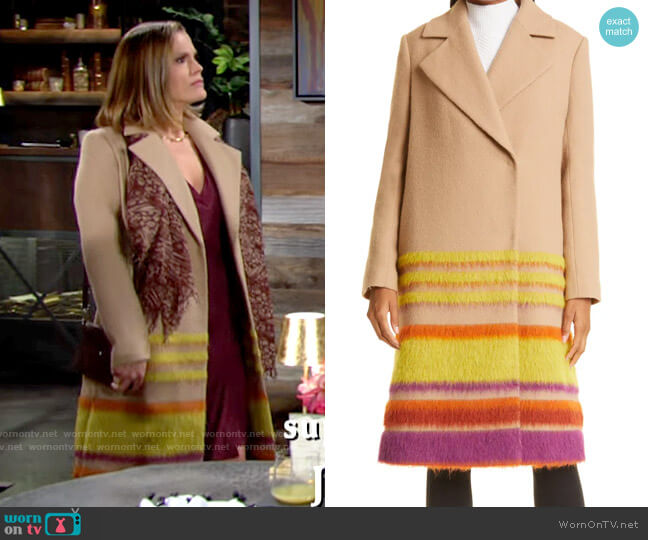 Milly Rosie Coat worn by Chelsea Lawson (Melissa Claire Egan) on The Young and the Restless