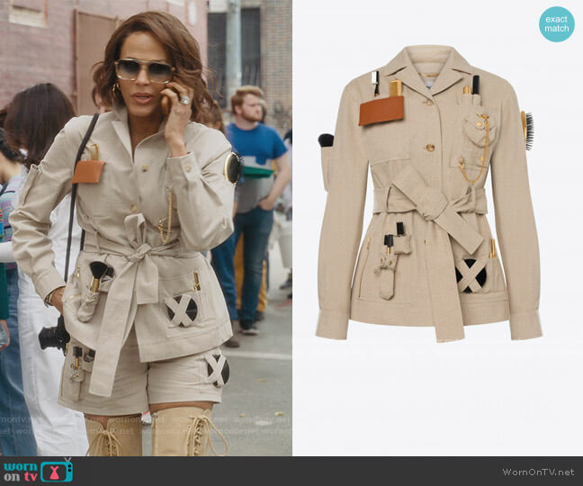 Safari Essential Kit Gabardine Jacket by Moschino worn by Lisa Todd Wexley (Nicole Ari Parker) on And Just Like That