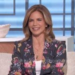 Natalie’s black floral print blazer on The Talk