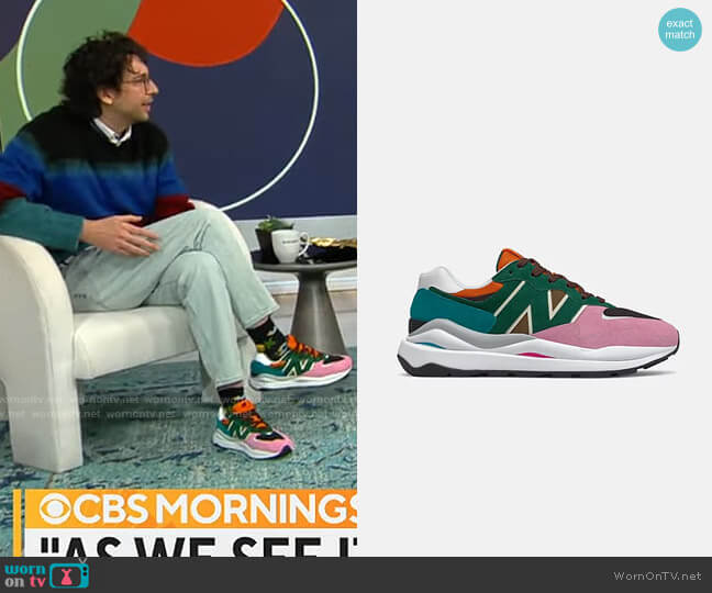 New Balance 57/40 Black with pink lemonade Sneakers worn by Rick Glassman on CBS Mornings