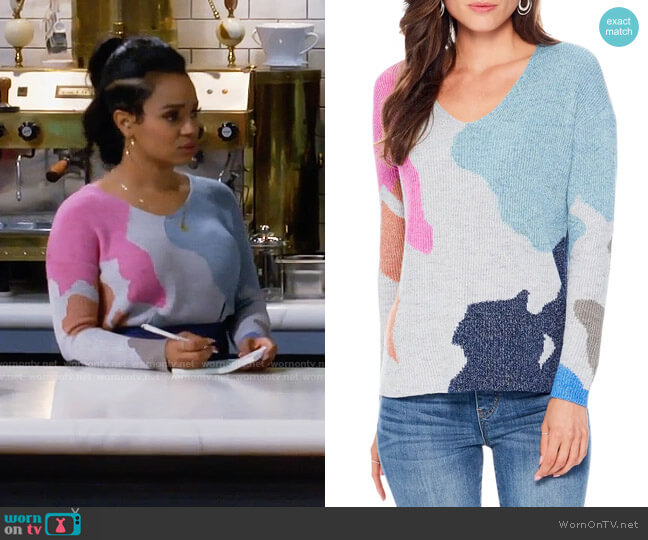 WornOnTV: Randi’s abstract print sweater on Call Me Kat | Kyla Pratt ...