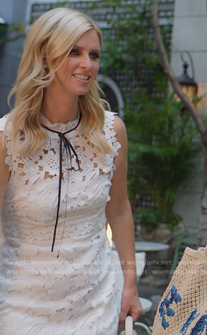 Nicky's white floral lace dress on Paris in Love
