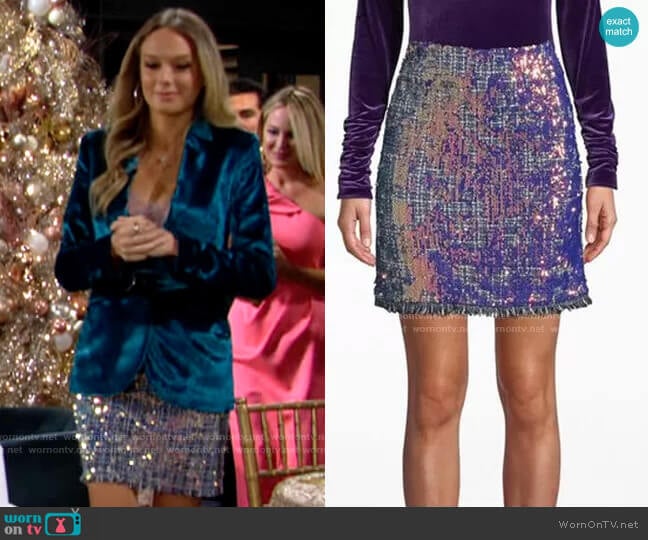 Nicole Miller Sequin Tweed Mini Skirt worn by Abby Newman (Melissa Ordway) on The Young and the Restless