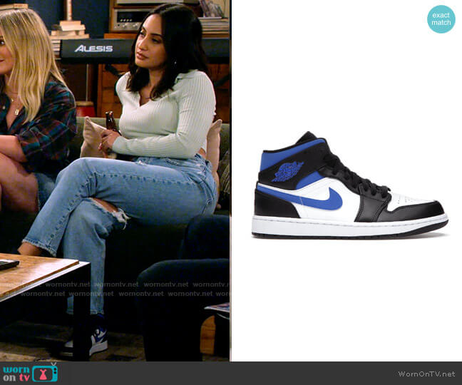Nike Air Jordan 1 White Black Racer Blue worn by Valentina (Francia Raisa) on How I Met Your Father