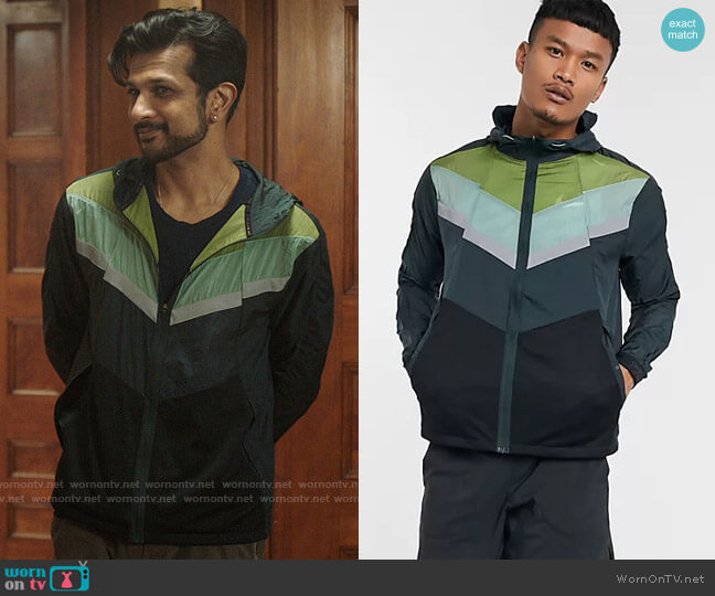 Nike Running Wild Run retro track jacket worn by Jay (Utkarsh Ambudkar) on Ghosts