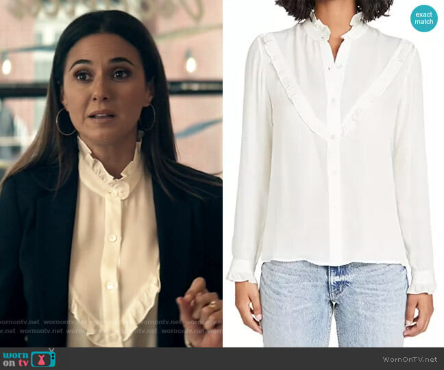 Nili Lotan Marcela Shirt worn by Lana Lang Cushing (Emmanuelle Chriqui) on Superman and Lois