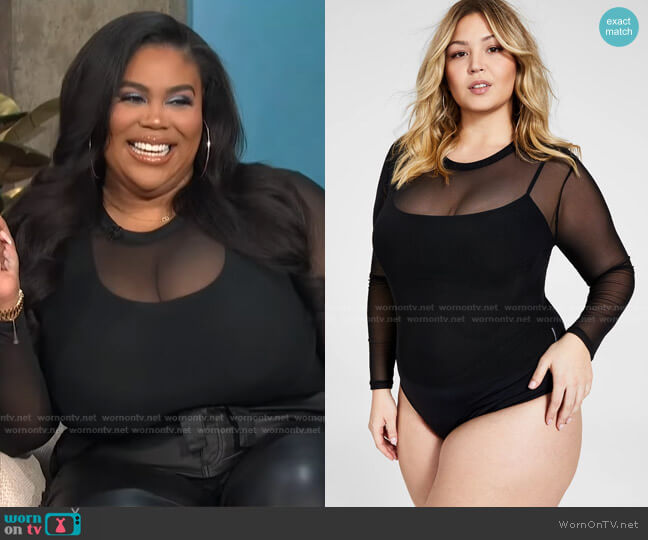 Trendy Plus Size Mesh Bodysuit by Nina Parker worn by Nina Parker on E! News