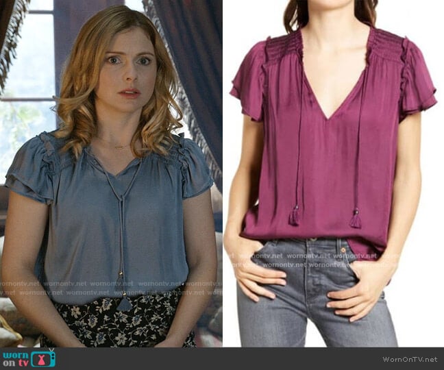 Paige Laramie Top worn by Sam (Rose McIver) on Ghosts