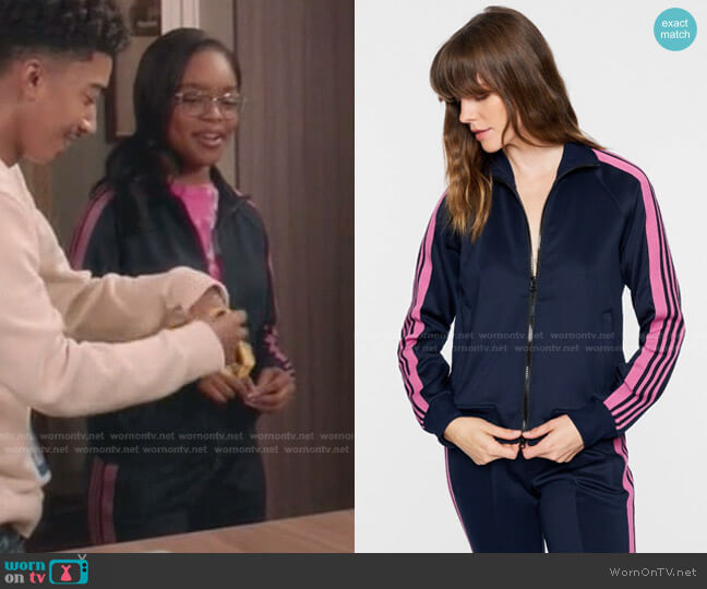 Track Jacket with Skinny Stripes by Pam & Gela worn by Diane Johnson (Marsai Martin) on Black-ish