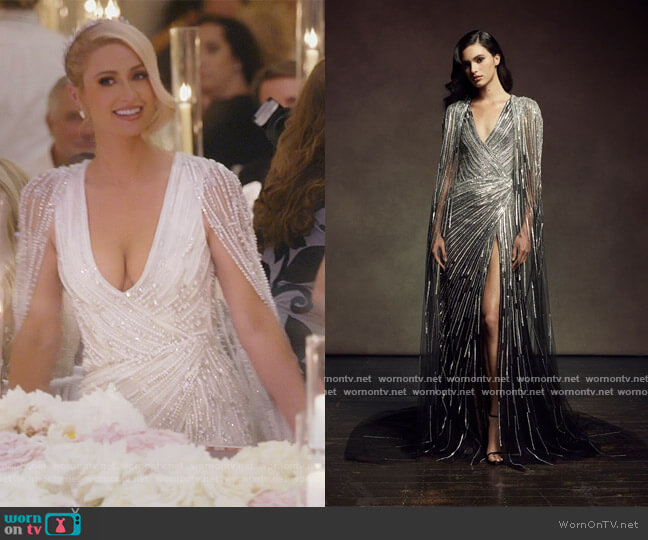 Custom Dress by Pamella Roland worn by Paris Hilton  on Paris in Love