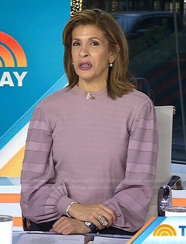 Hoda’s pink striped sleeve top on Today