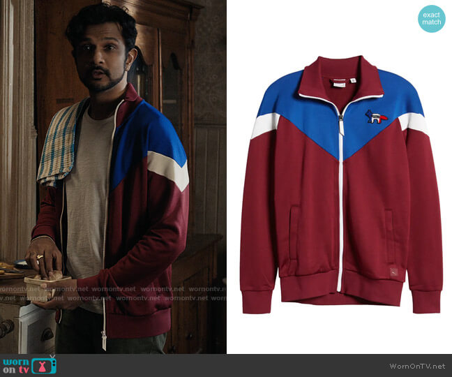 Puma x Maison Kitsune  Colorblock Track Jacket worn by Jay (Utkarsh Ambudkar) on Ghosts