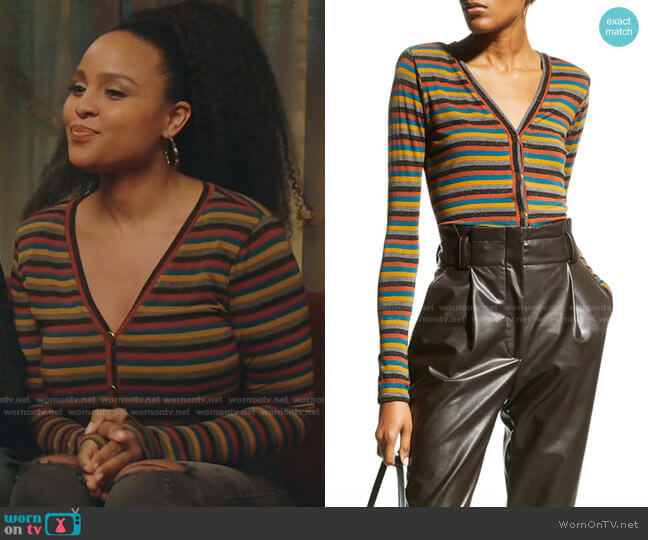 WornOnTV: Janay’s multicolor striped cardigan on Kenan | Clothes and ...