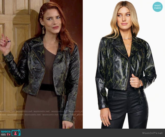 Ramy Brook Kane Biker Jacket worn by Sally Spectra (Courtney Hope) on The Young and the Restless