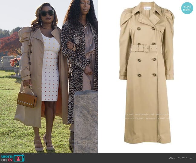 Puff Shoulder Trench Coat by RED Valentino worn by Jill (Naturi Naughton) on Queens