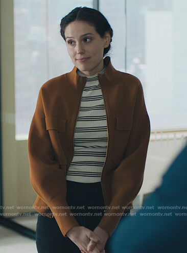 Rian's brown utility jacket on Billions
