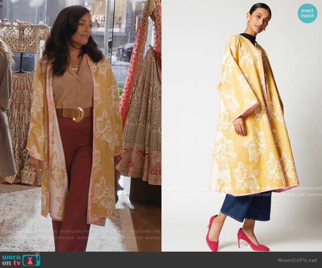 Kendima Coat by Rianna and Nina worn by Seema Patel (Sarita Choudhury) on And Just Like That