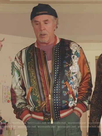 Rick's patchwork print bomber jacket on Kenan