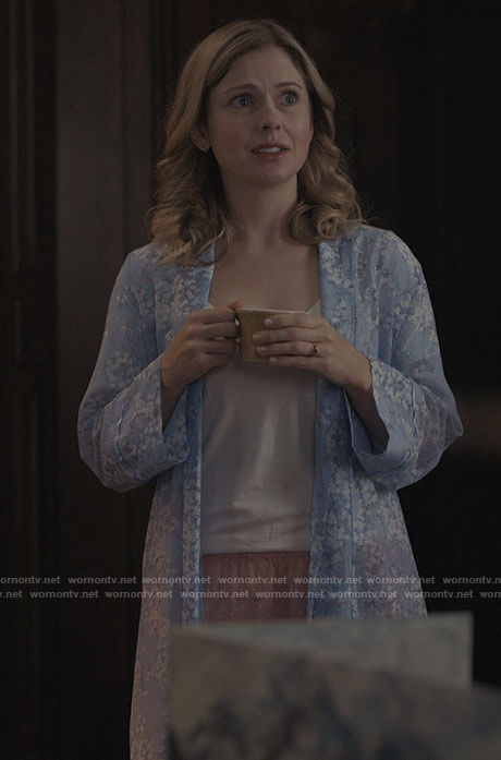 Sam’s blue floral robe on Ghosts