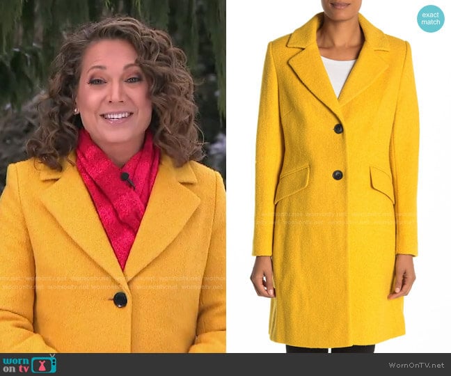 Boucle Blazer Coat by Sam Edelman worn by Ginger Zee on Good Morning America