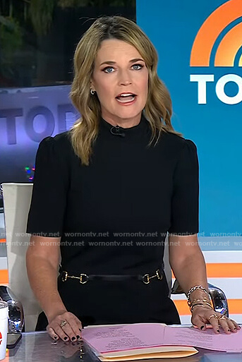 WornOnTV: Savannah’s black belted dress on Today | Savannah Guthrie ...