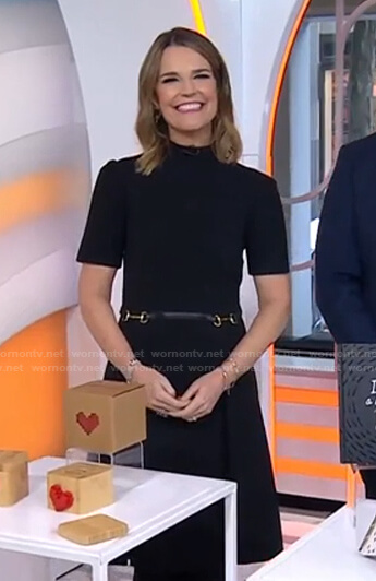 Savannah’s black belted dress on Today