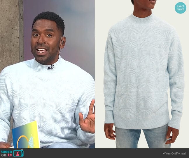 Cable Knit Sweater by Scotch & Soda worn by Justin Sylvester on E! News