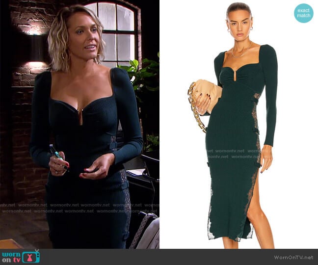 Lace Knit Midi Dress by Self Portrait worn by Nicole Walker (Arianne Zucker) on Days of our Lives