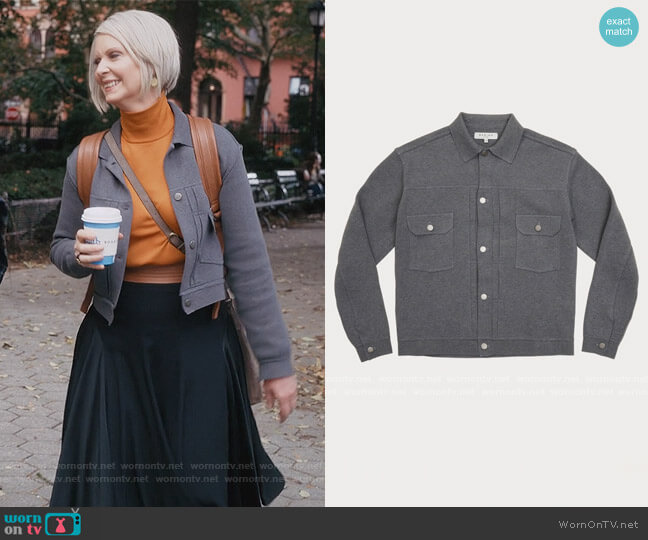 Compact Cotton Knit Jean Jacket by Serino worn by Miranda Hobbs (Cynthia Nixon) on And Just Like That