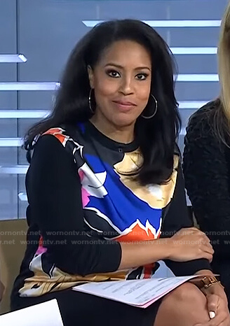 WornOnTV: Sheinelle’s black floral print sweater on Today | Sheinelle ...