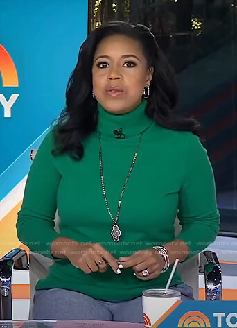 Sheinelle’s green turtleneck sweater on Today