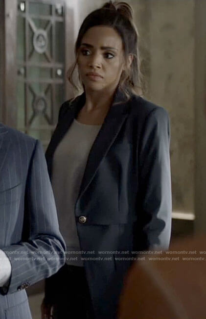 Wornontv Sophies Navy Layered Blazer On Batwoman Meagan Tandy Clothes And Wardrobe From Tv 