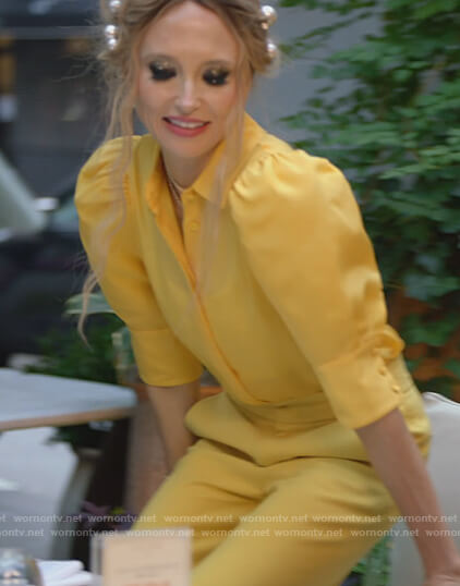 Stacey Bendet’s yellow puff sleeve top on Paris in Love