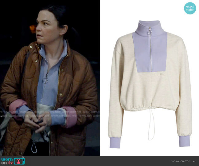 Staud Alys Colorblock Sweatshirt worn by Jodie (Ginnifer Goodwin) on Pivoting