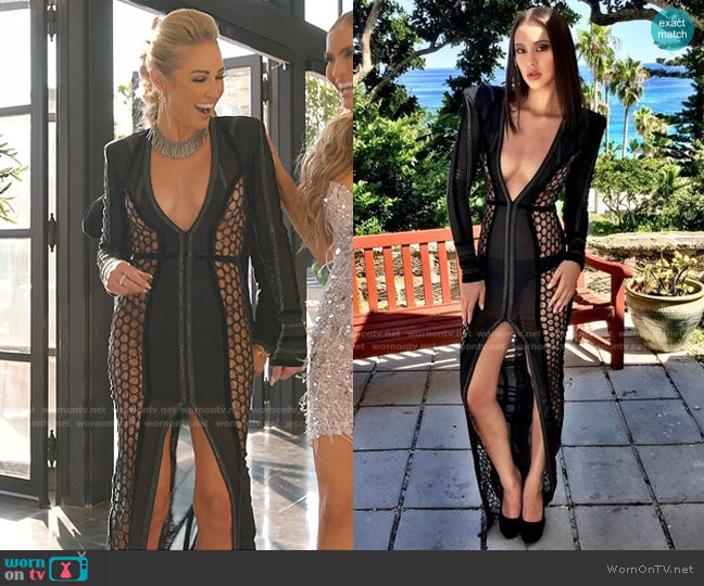 WornOnTV: Christine's black mesh dress and embellished blazer on