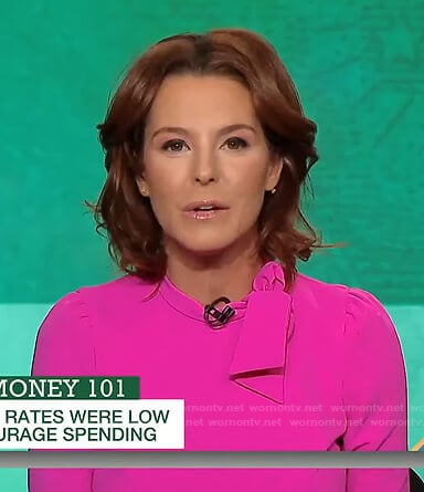 Stephanie Ruhle's pink tie neck dress on Today