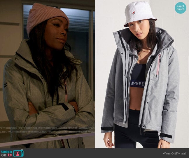 Superdry Hurricane Jacket worn by Vanessa Taylor (Asjha Cooper) on Chicago Med