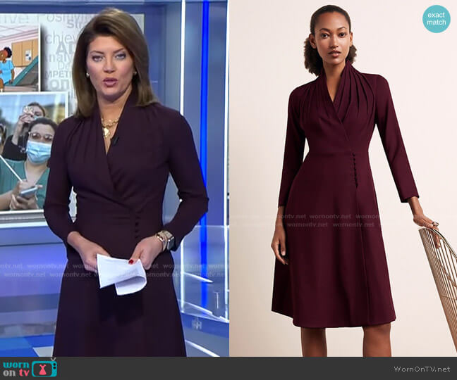 Battersea Dress by The Fold worn by Norah O'Donnell  on CBS Evening News