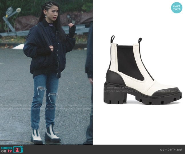 Chelsea Lug Sole Ankle Boots by Tory Burch worn by George Fan (Leah Lewis) on Nancy Drew