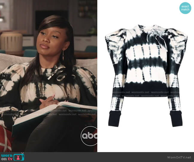 Harper Tie Dye Top by Ulla Johnson worn by Olivia Lockhart (Katlyn Nichol) on Black-ish