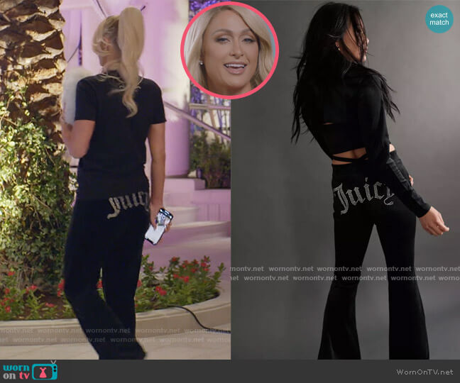 Luxe Strappy Velour Track Pant by Juicy Couture worn by Paris Hilton  on Paris in Love