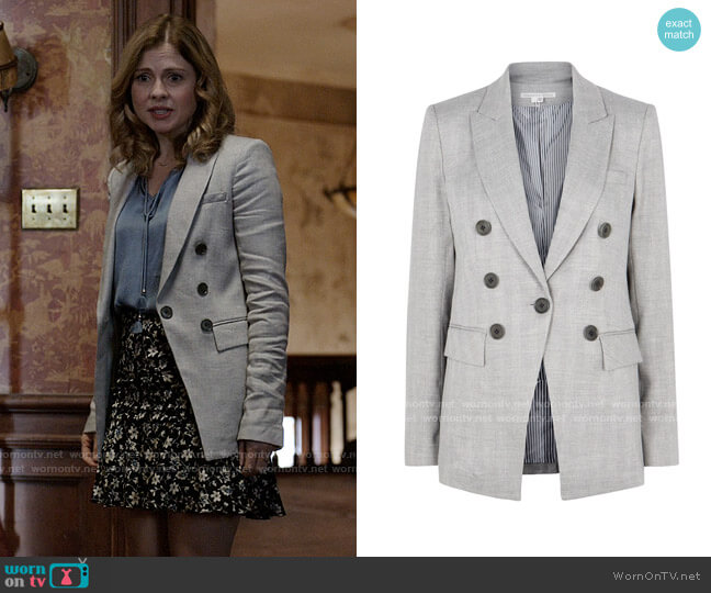 Veronica Beard Gaya Dickey Jacket worn by Sam (Rose McIver) on Ghosts