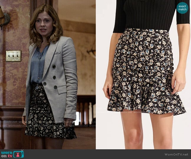 Veronica Beard Taras Floral Skirt worn by Sam (Rose McIver) on Ghosts