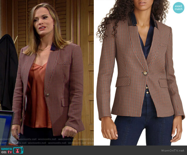 Veronica Beard Upcollar Dickey Jacket worn by Chelsea Lawson (Melissa Claire Egan) on The Young & the Restless