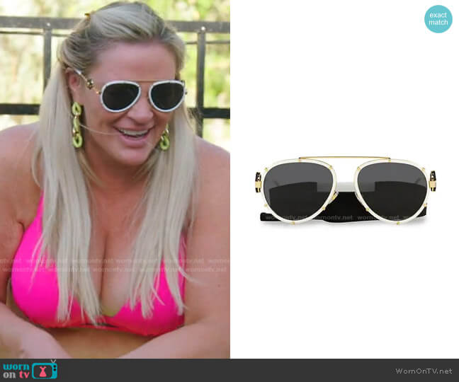 Aviator Sunglasses by Versace worn by Heather Gay on The Real Housewives of Salt Lake City