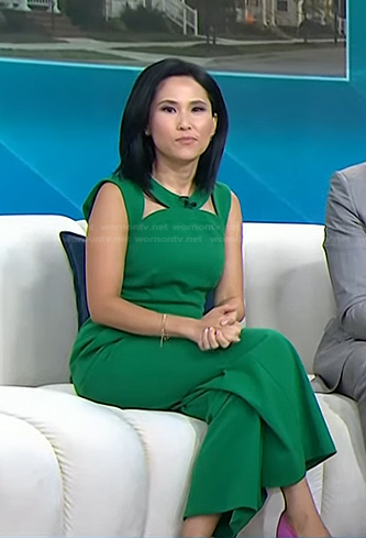 Vicky’s green cutout jumpsuit on Today