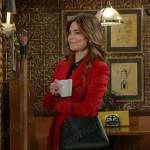 Victoria’s long red coat on The Young and the Restless