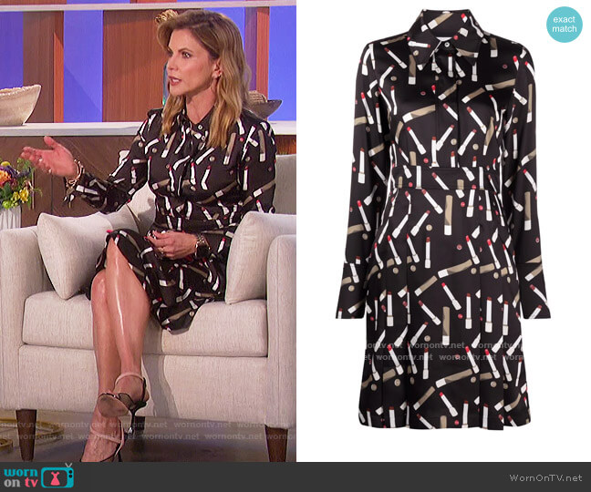 Lipstick-print Midi Dress by Victoria Victoria Beckham worn by Natalie Morales on The Talk