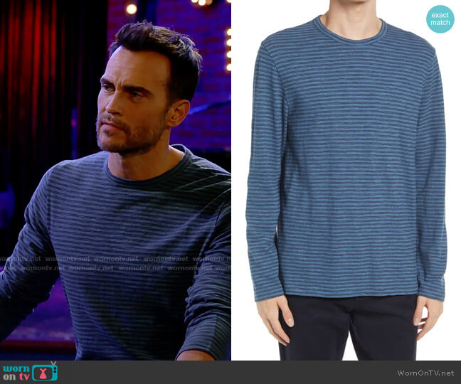 Vince Stripe Long Sleeve Slub T-Shirt worn by Max (Cheyenne Jackson) on Call Me Kat